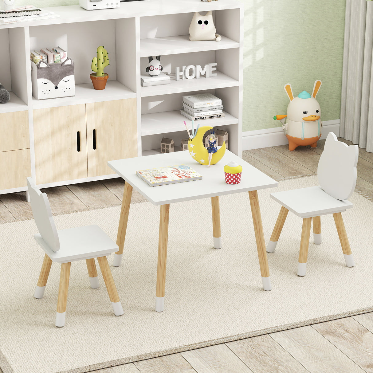 Kids Table and Chairs Set Wooden Toddler Desk and Chair Set