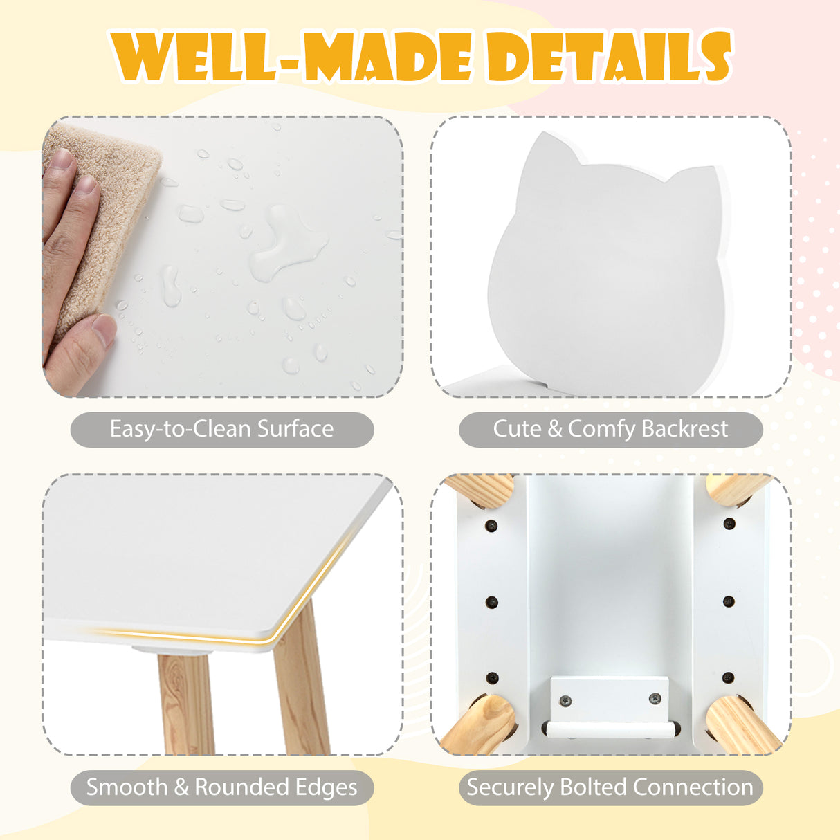 Kids Table and Chairs Set Wooden Toddler Desk and Chair Set