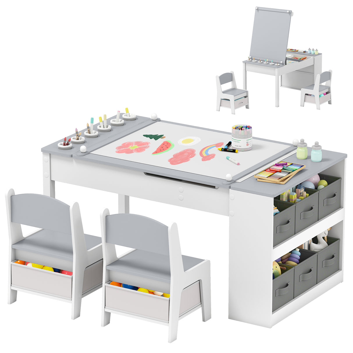 Multi-functional Kids Art Easel Table & Chair Set