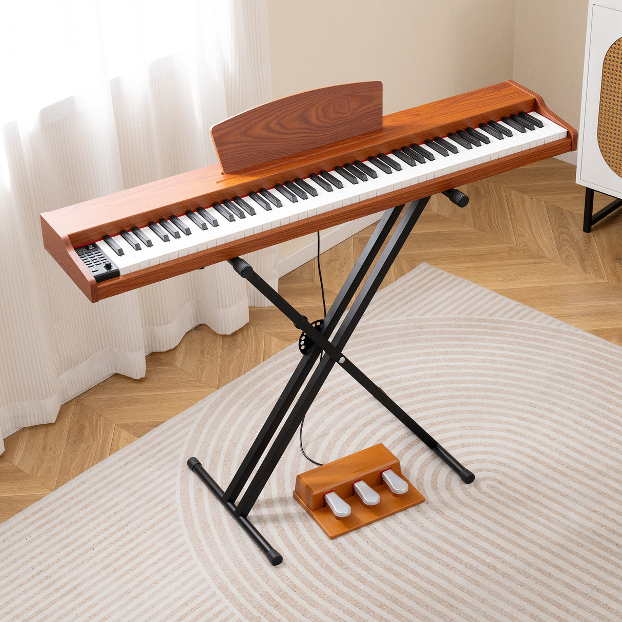 HONEY JOY 88-Key Keyboard Piano Set, Full Size Semi-weighted Digital Piano