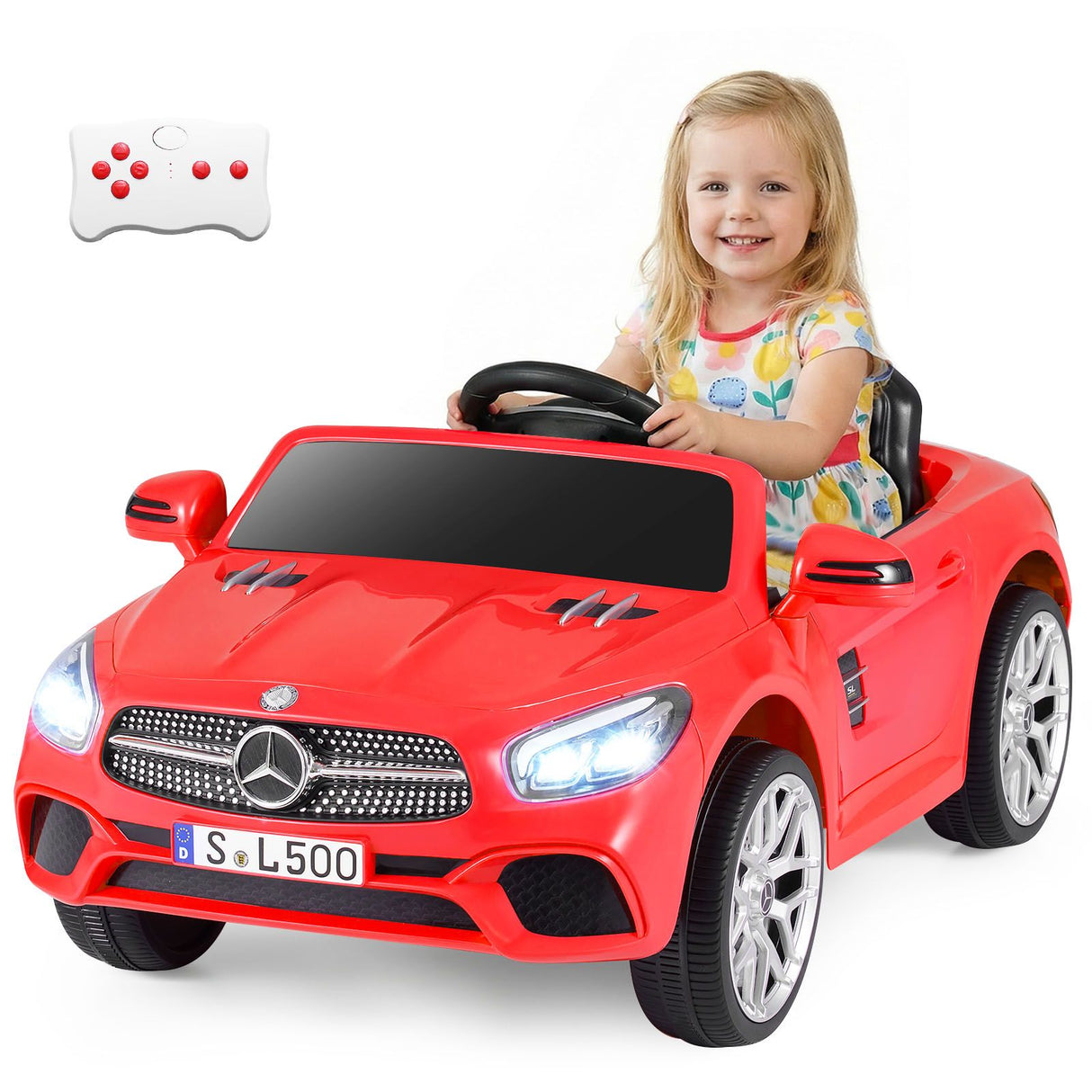 12V Licensed Mercedes Benz Kids Ride On Car with Parent Remote Control