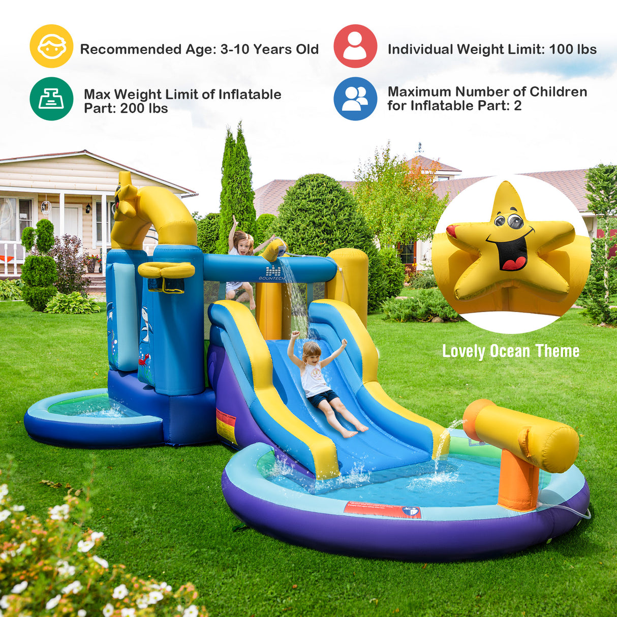 Ocean Inflatable Castle, Inflatable Bounce House, Inflatable Water Slide Park