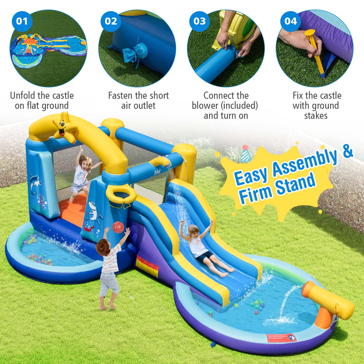 Ocean Inflatable Castle, Inflatable Bounce House, Inflatable Water Slide Park