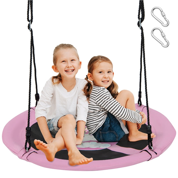 HONEY JOY 40”/100CM Saucer Tree Swing, Kids Flying Circle Swing Seat
