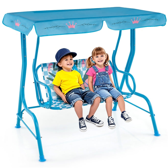 2-Seater Kids Porch Swing, Hanging Patio Swing Bench