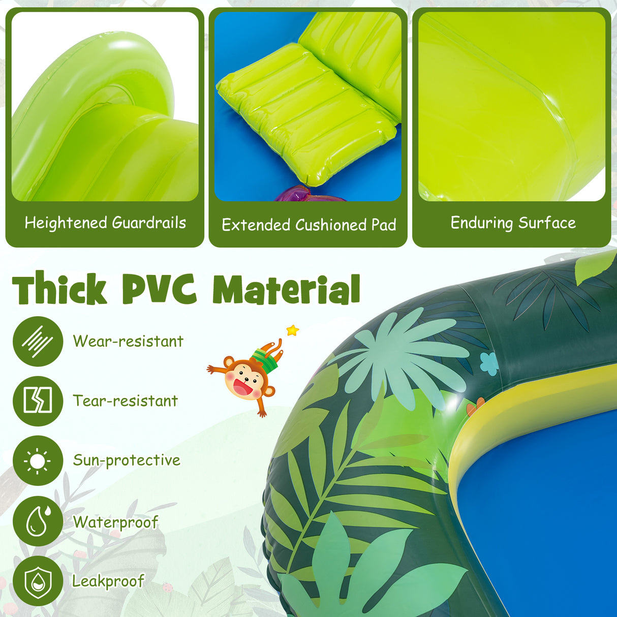 Inflatable Play Center, Jungle Animal Spray Pool