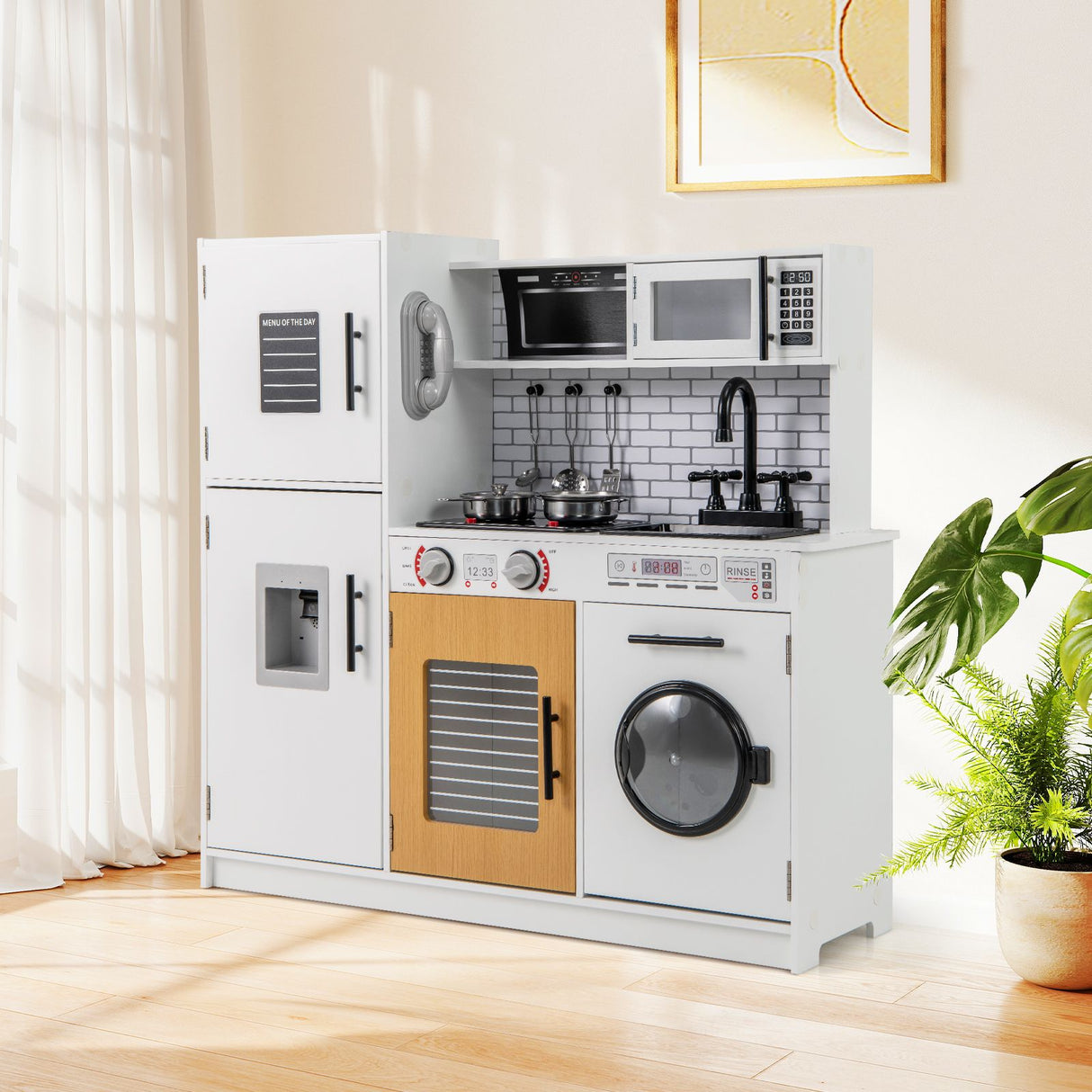 Play Kitchen Toy Set Kids Kitchen Playset with Oven Washing Machine