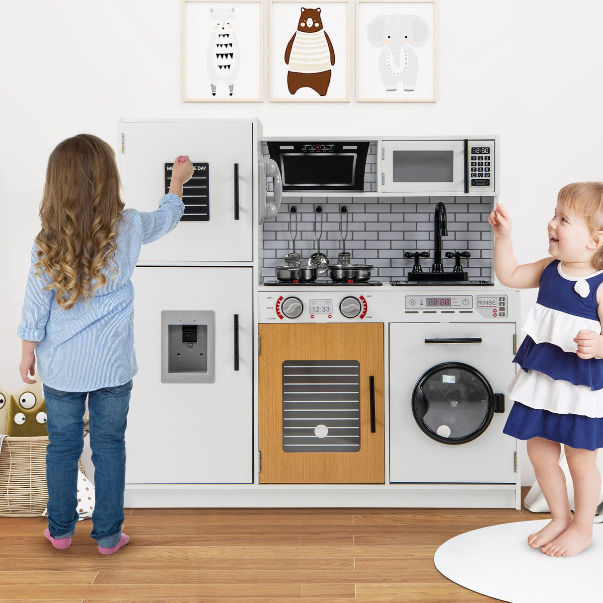 Play Kitchen Toy Set Kids Kitchen Playset with Oven Washing Machine