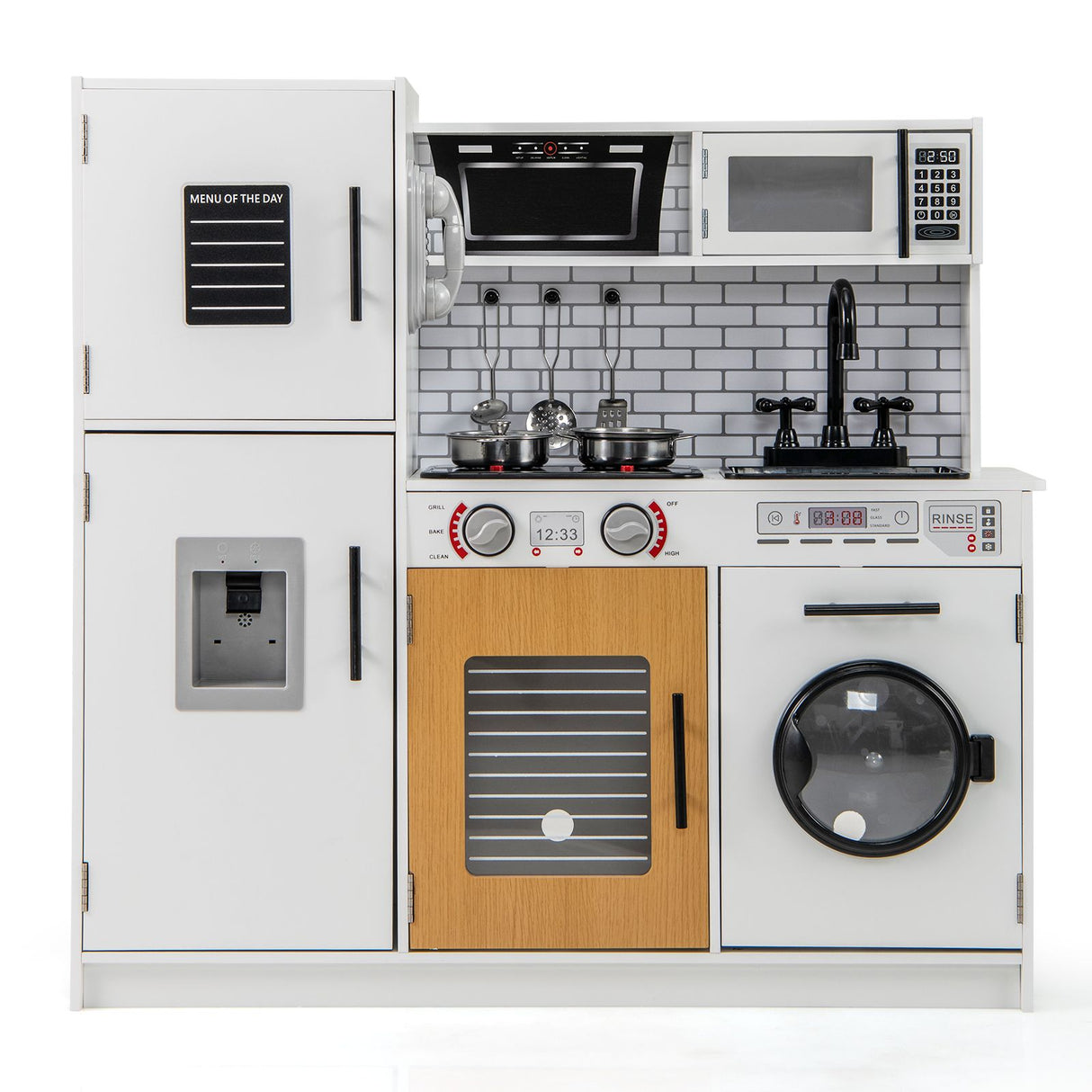 Play Kitchen Toy Set Kids Kitchen Playset with Oven Washing Machine
