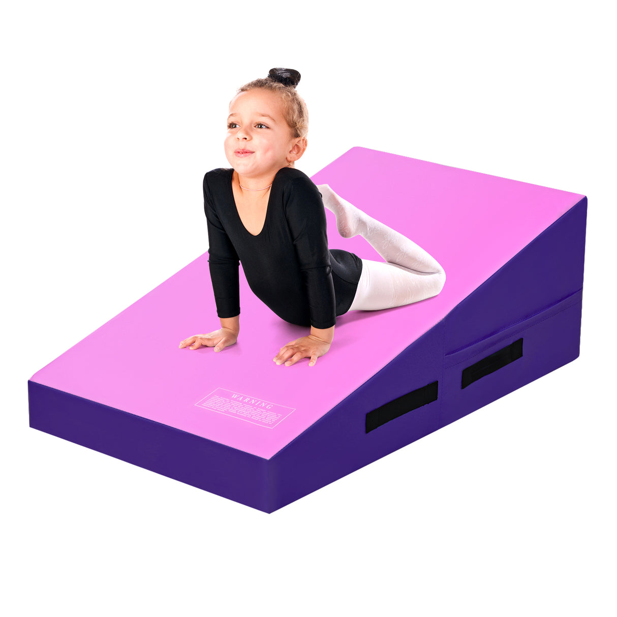 Incline Gymnastics Mat, Gym Fitness Skill Shape Tumbling Mat with Carrying Handles