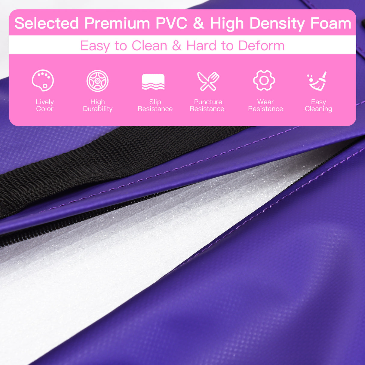 Incline Gymnastics Mat, Gym Fitness Skill Shape Tumbling Mat with Carrying Handles