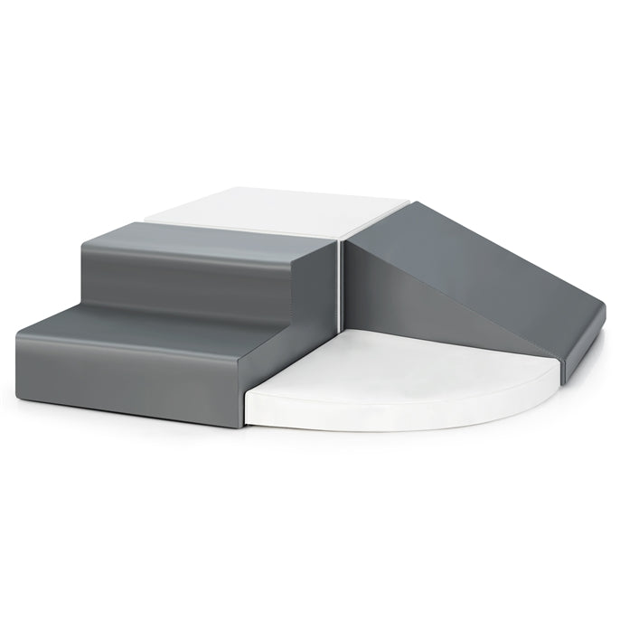 BABY JOY 4-Piece Climb and Crawl Foam Play Set, Soft Toddler Corner Climbing Sliding Blocks