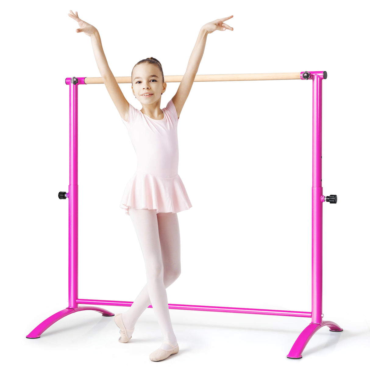 130 cm Ballet Barre Bar, Freestanding Dancing Bar W/ 4-Position Adjustable Height