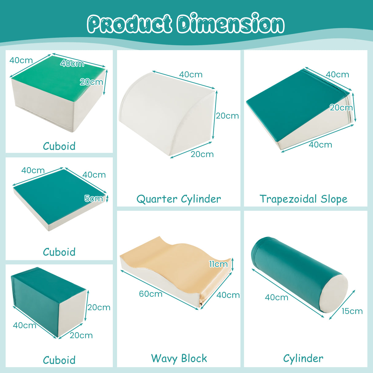 Kids Crawl & Climb Foam Play Set, 7-Piece - Baby Joy