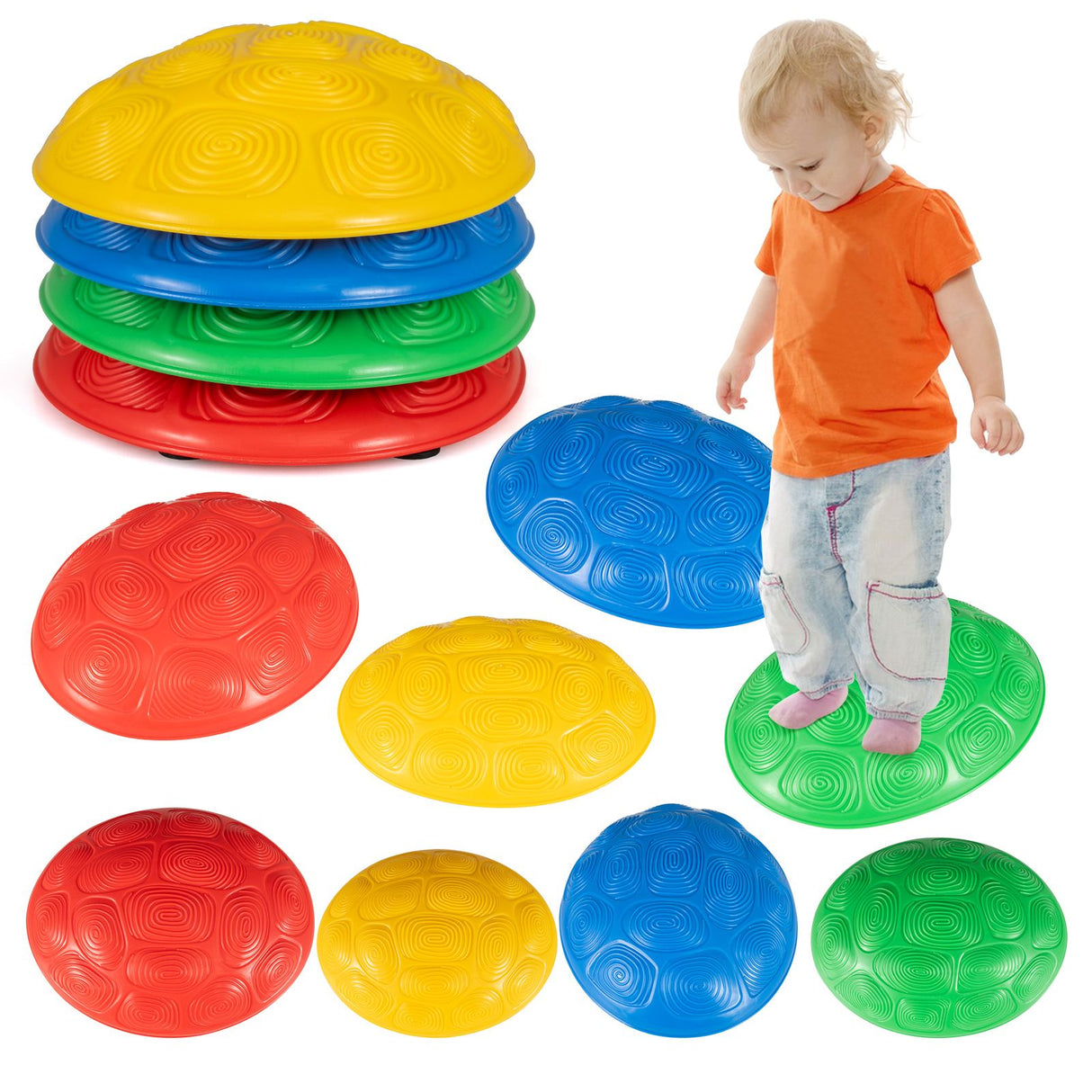 Stepping Stones for Kids Set of 8 Turtle-Themed Balance Stones