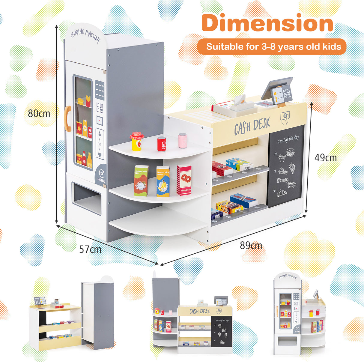 HONEY JOY Kids Grocery Store Playset