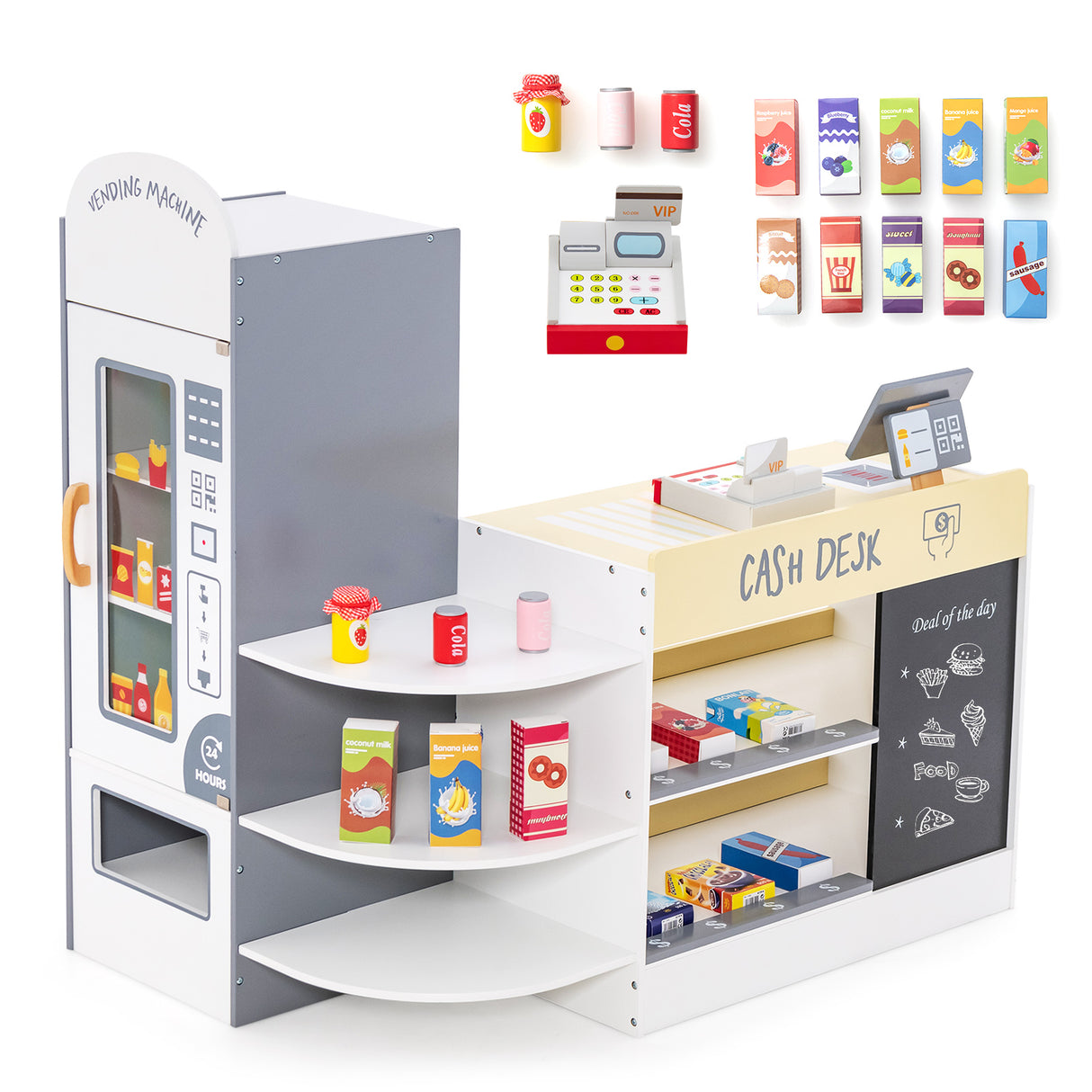 HONEY JOY Kids Grocery Store Playset