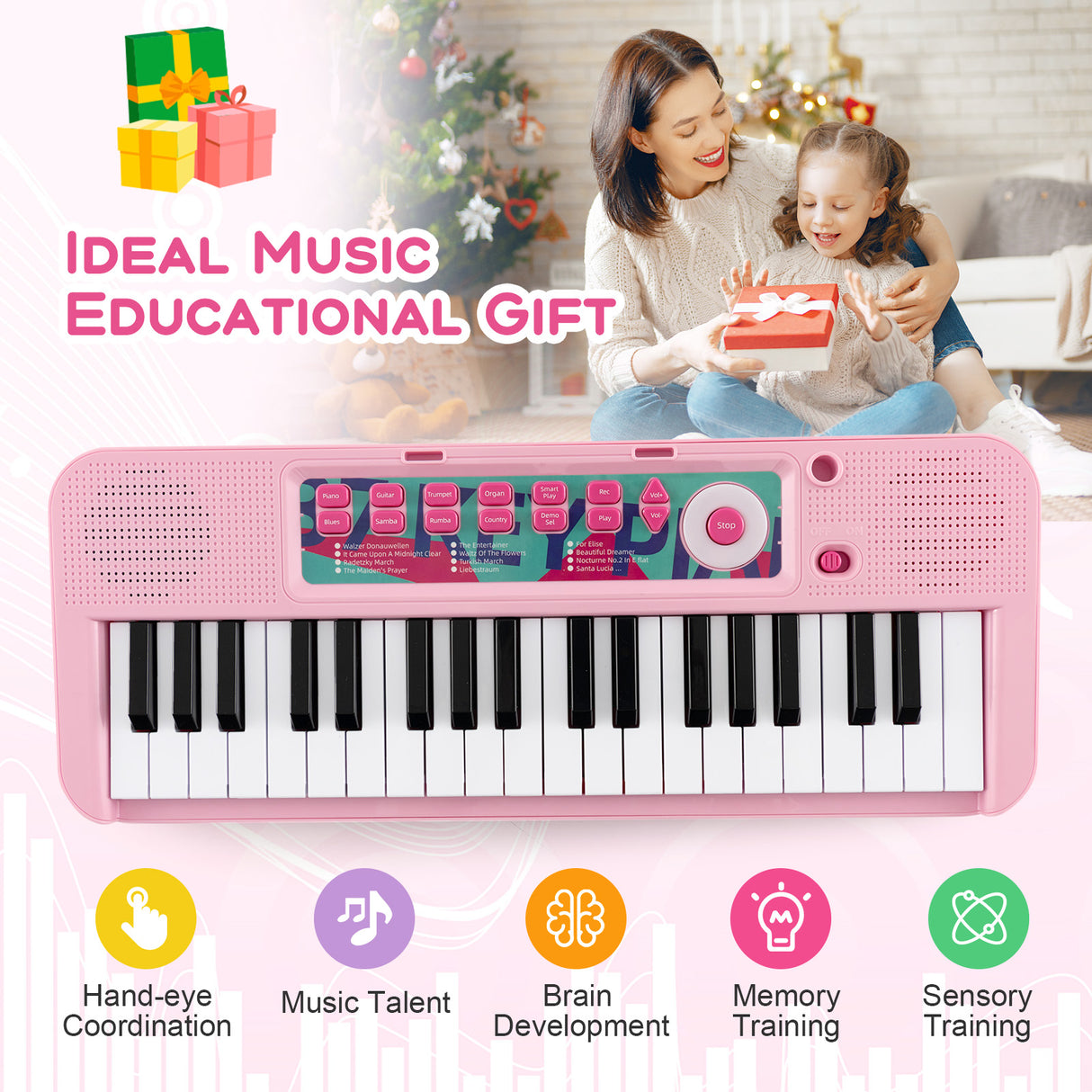 37 Keys Kids Piano Keyboard, Electronic Musical Instrument
