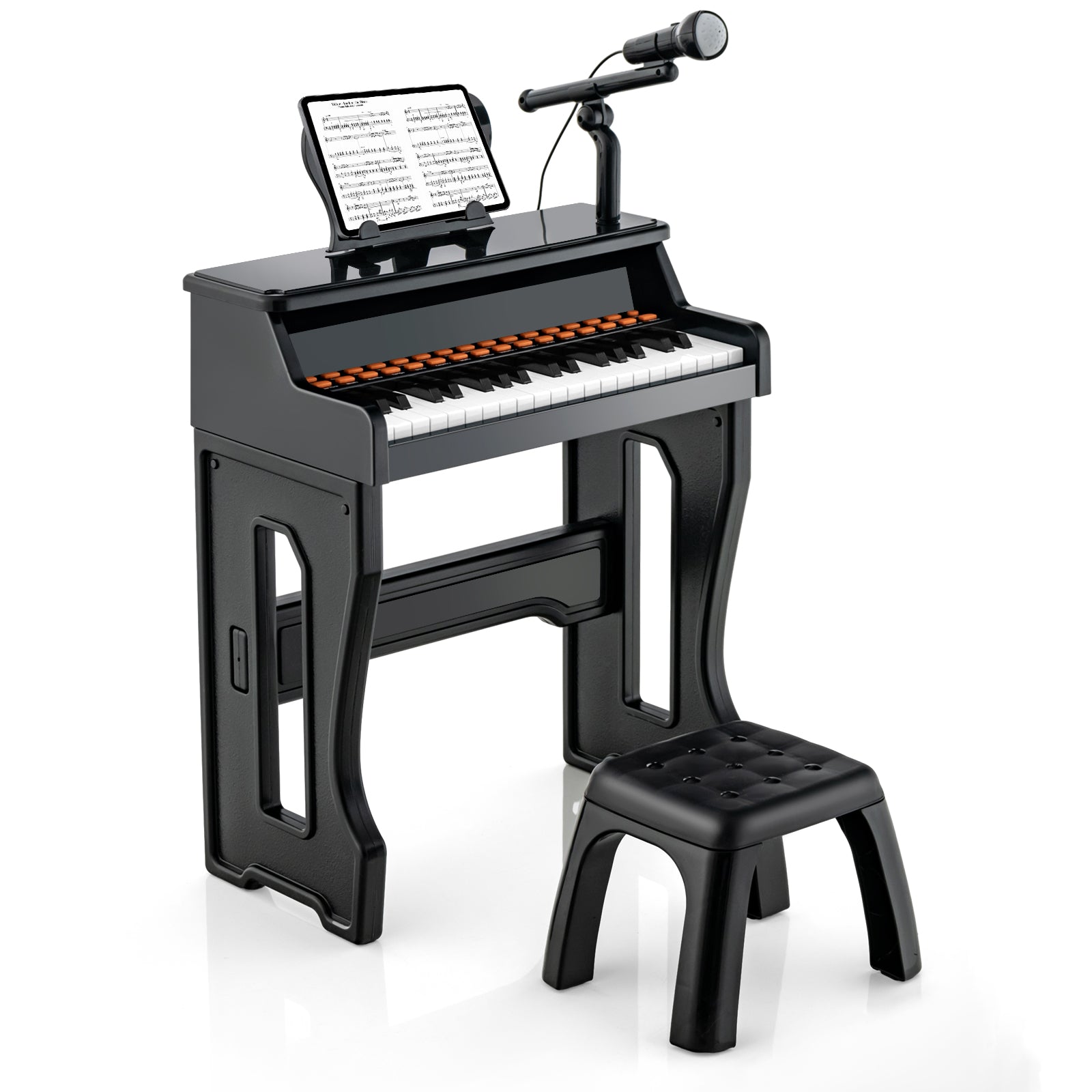 鍵盤楽器 Genie's Assist Stool & Assist Pedal 37-Key Piano Keyboard Toy, Educational Gift for Toddlers Aged 3+