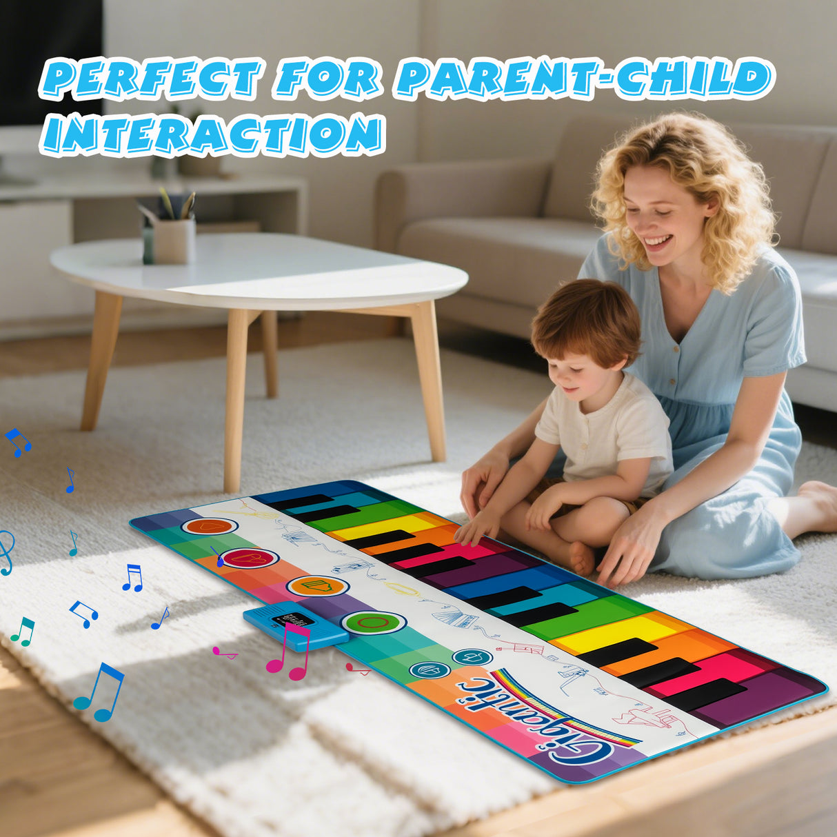 Floor Piano Dance Mat for Kids, Musical Playmat with 8 Instrument Sounds
