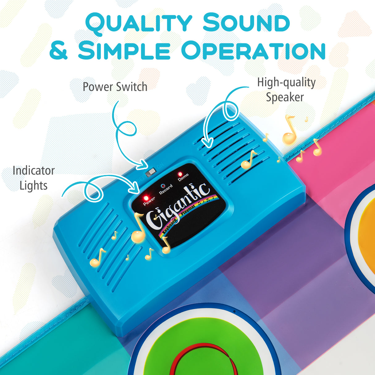 Floor Piano Dance Mat for Kids, Musical Playmat with 8 Instrument Sounds