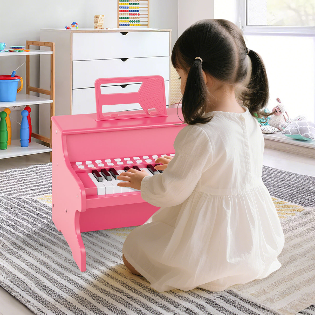 25 Keys Kids Piano Keyboard, Mini Digital Piano Toy with Adjustable Speed & Volume