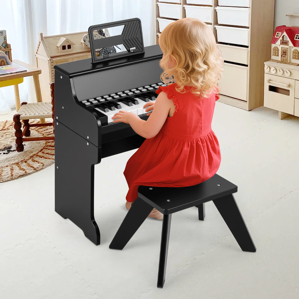 25 Keys Kids Piano Keyboard with Stool for Boys and Girls Aged 3+ Years Old