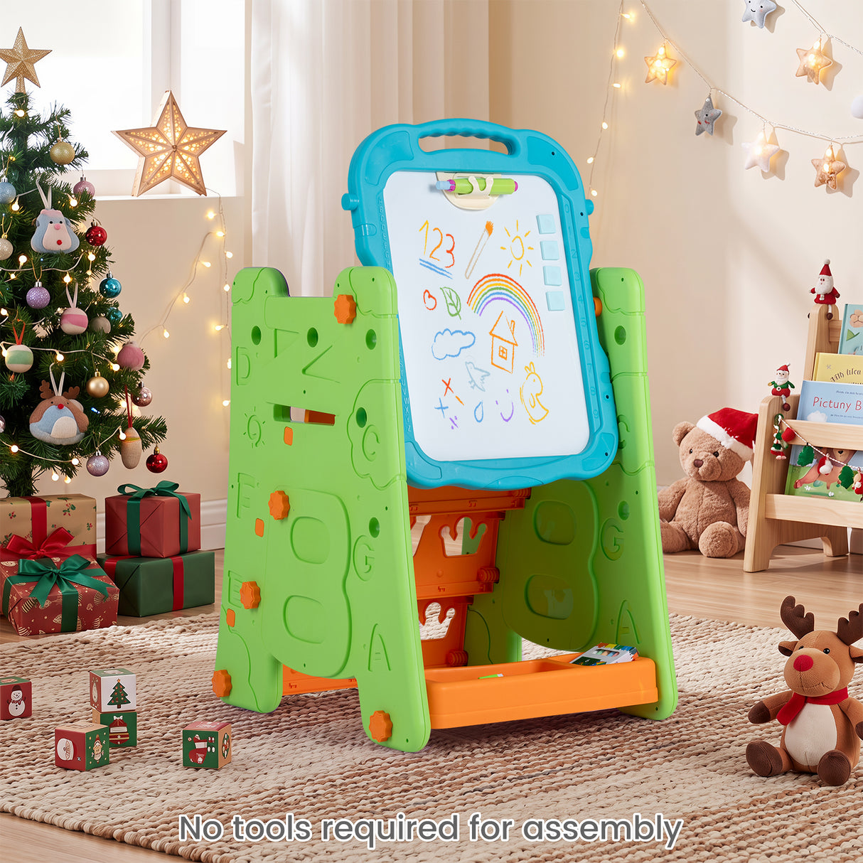 4 in 1 Art Easel for Kids, Double Sided Magnetic Board