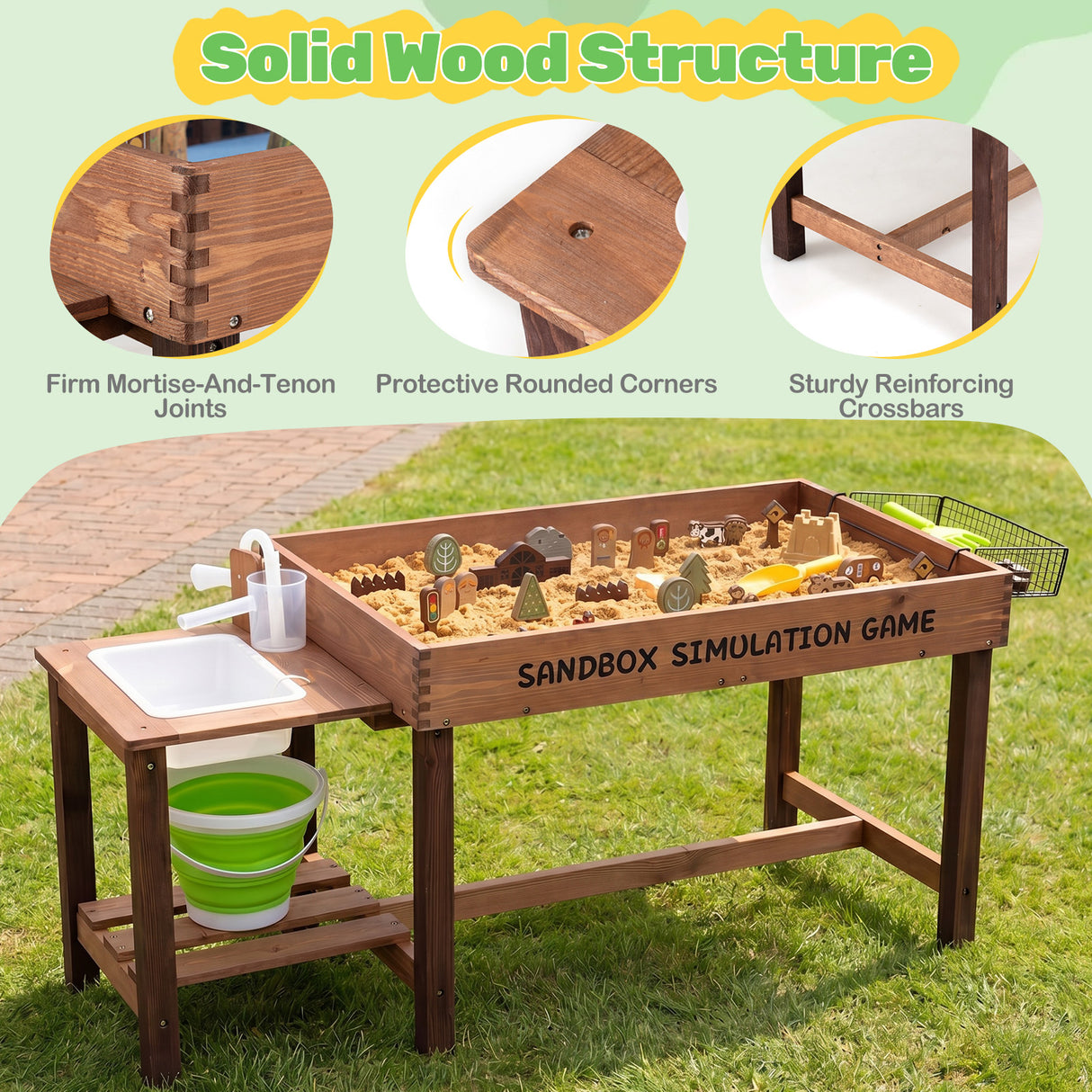 Sensory Table with Water Pump & Sink, Toddler Activity Table
