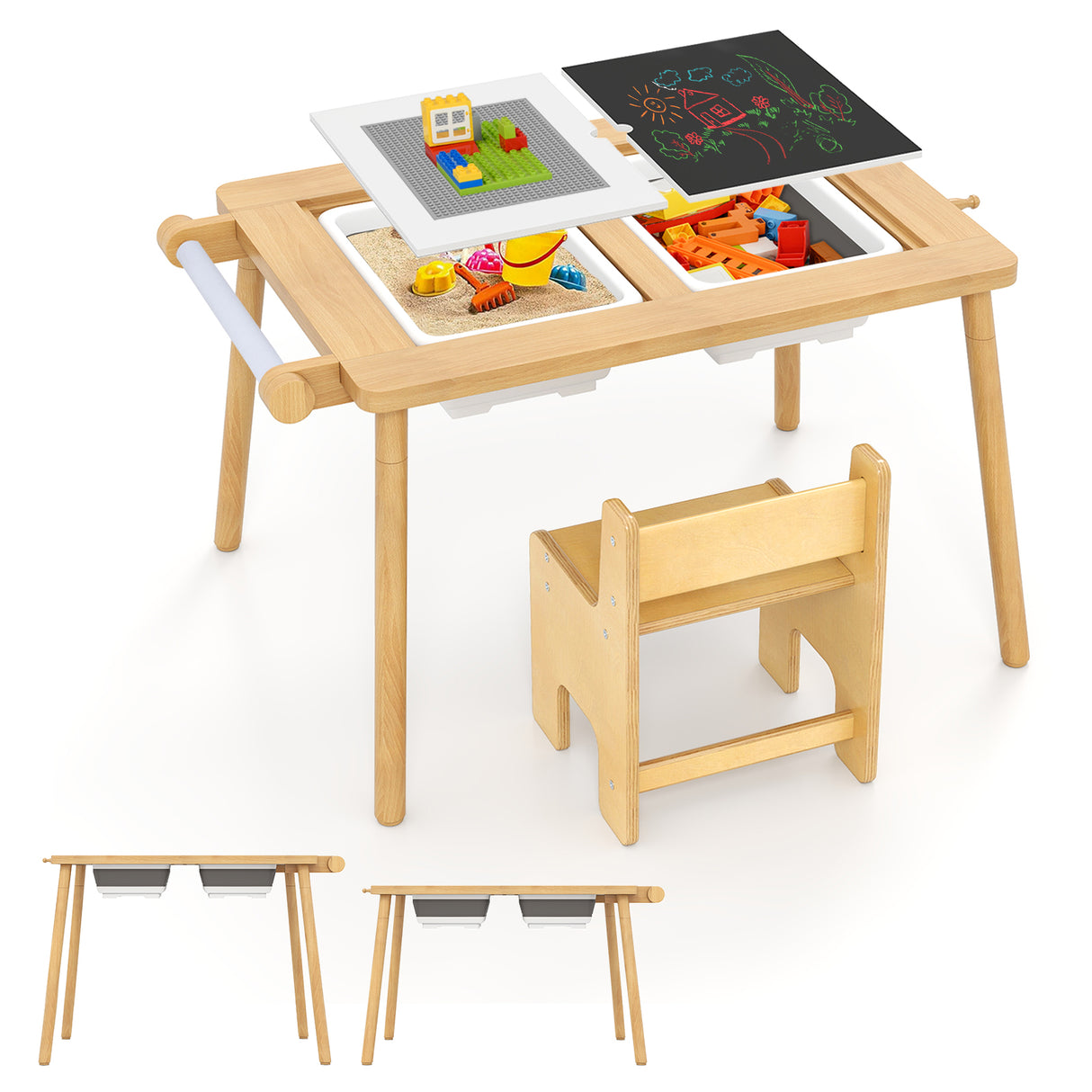 Sensory Table & Chair Set for Kids 2-8, Toddler Activity Table