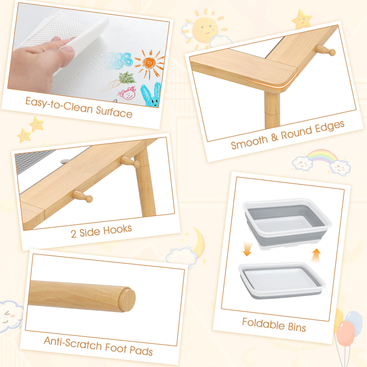 Sensory Table & Chair Set for Kids 2-8, Toddler Activity Table