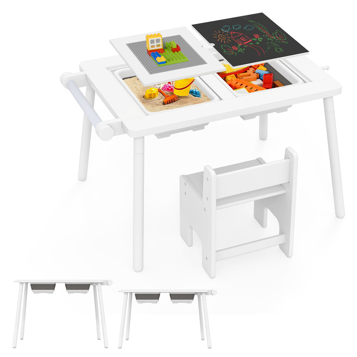 Sensory Table & Chair Set for Kids 2-8, Toddler Activity Table