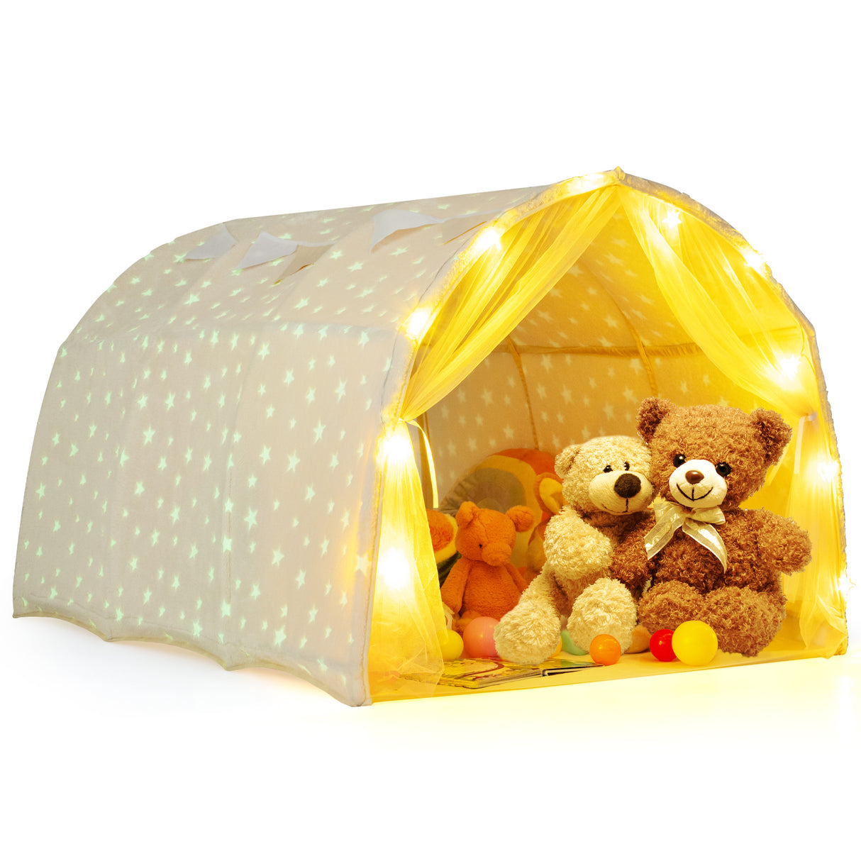 HONEY JOY Kids Dream Bed Tent, Magical Twin Bunk Bed Privacy Space