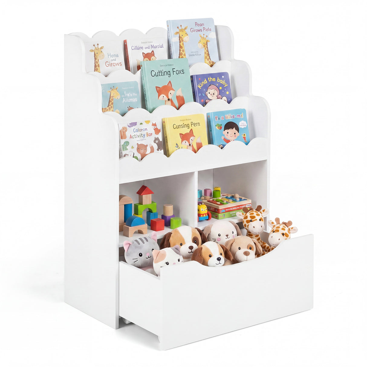 HONEY JOY Kids Bookshelf, 5-Tier Wooden Children Bookcase & Toy Storage Organizer