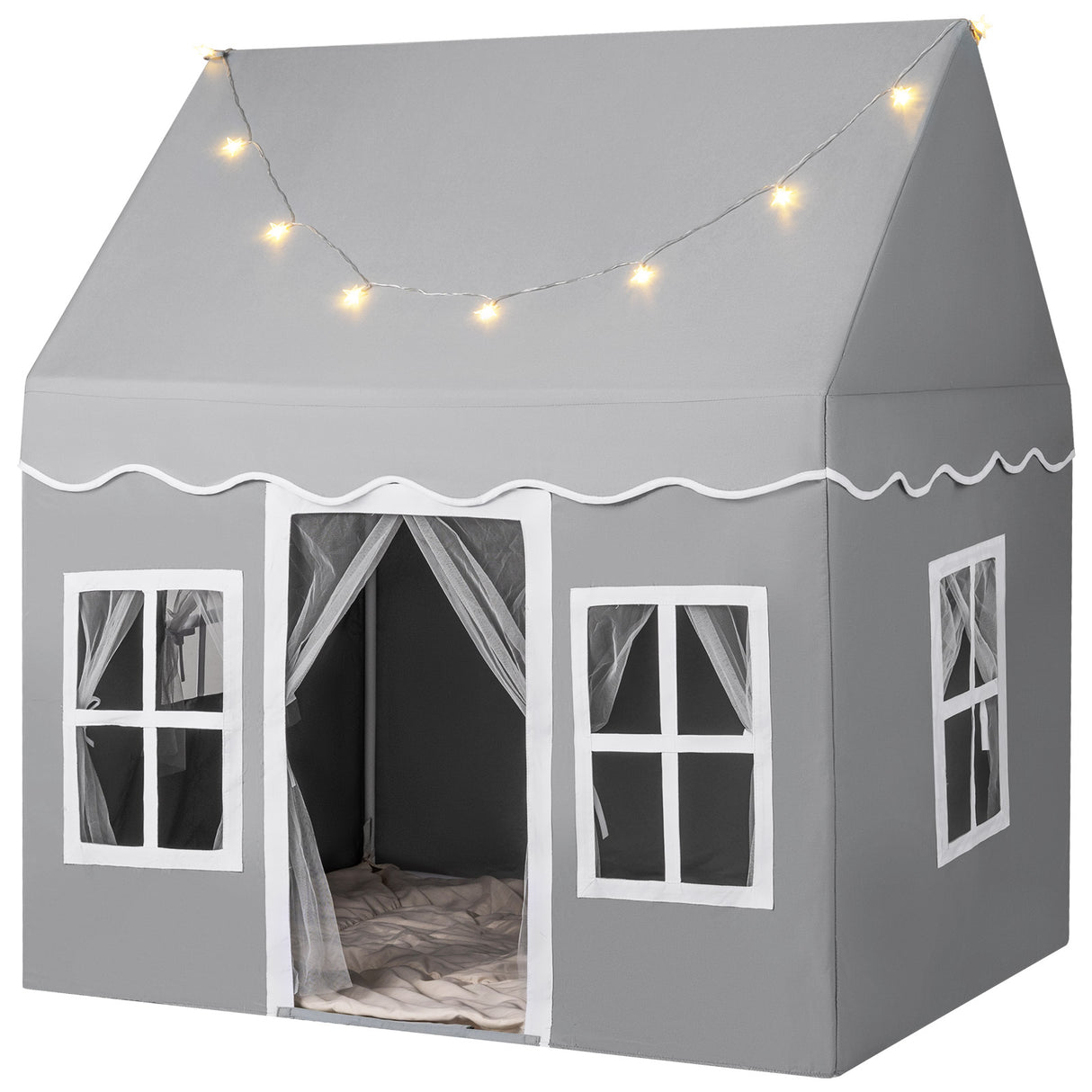 HONEY JOY Kids Play Tent, Toddler Large Playhouse w/Star String Lights