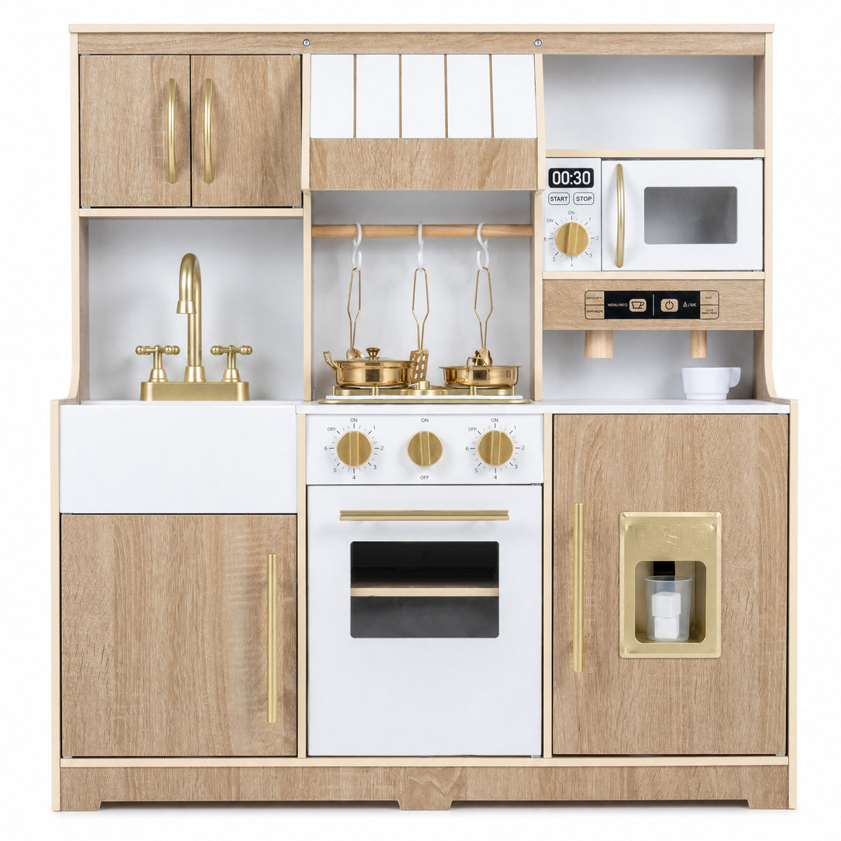 HONEY JOY Wooden Play Kitchen for Kids