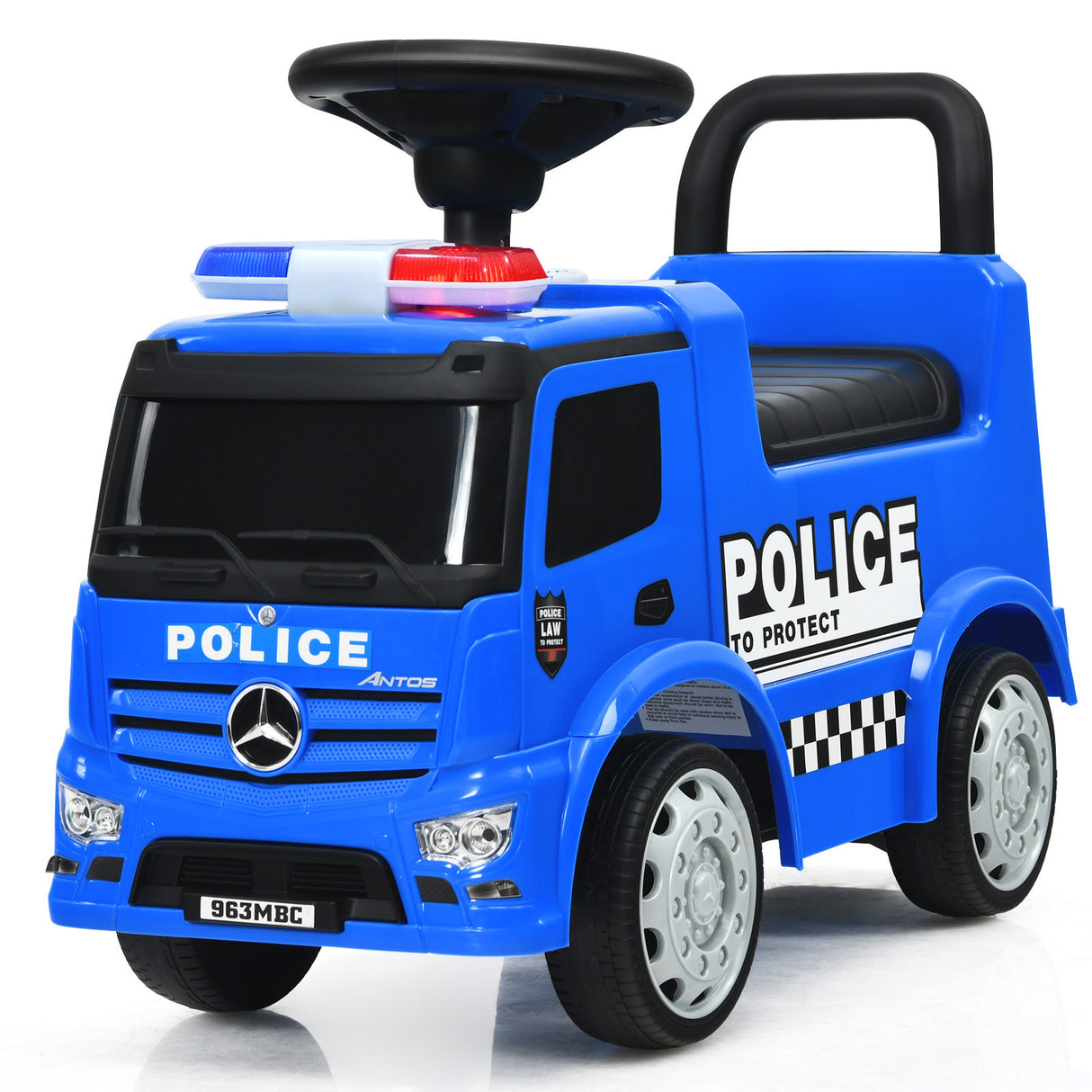 Kids Ride on Police Car, Licensed Mercedes Benz Toddler Push Car
