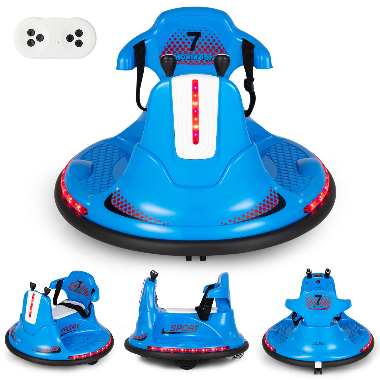 HONEY JOY Kids Ride On Bumper Car, 6V Battery Powered Electric Car