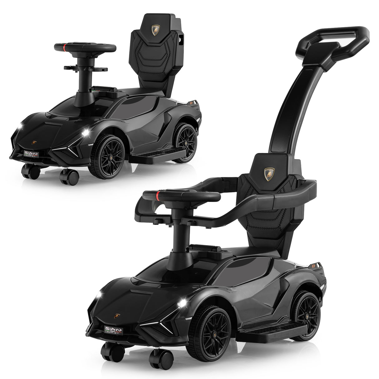 3-in-1 Ride On Push Car, Licensed Lamborghini Sliding Car
