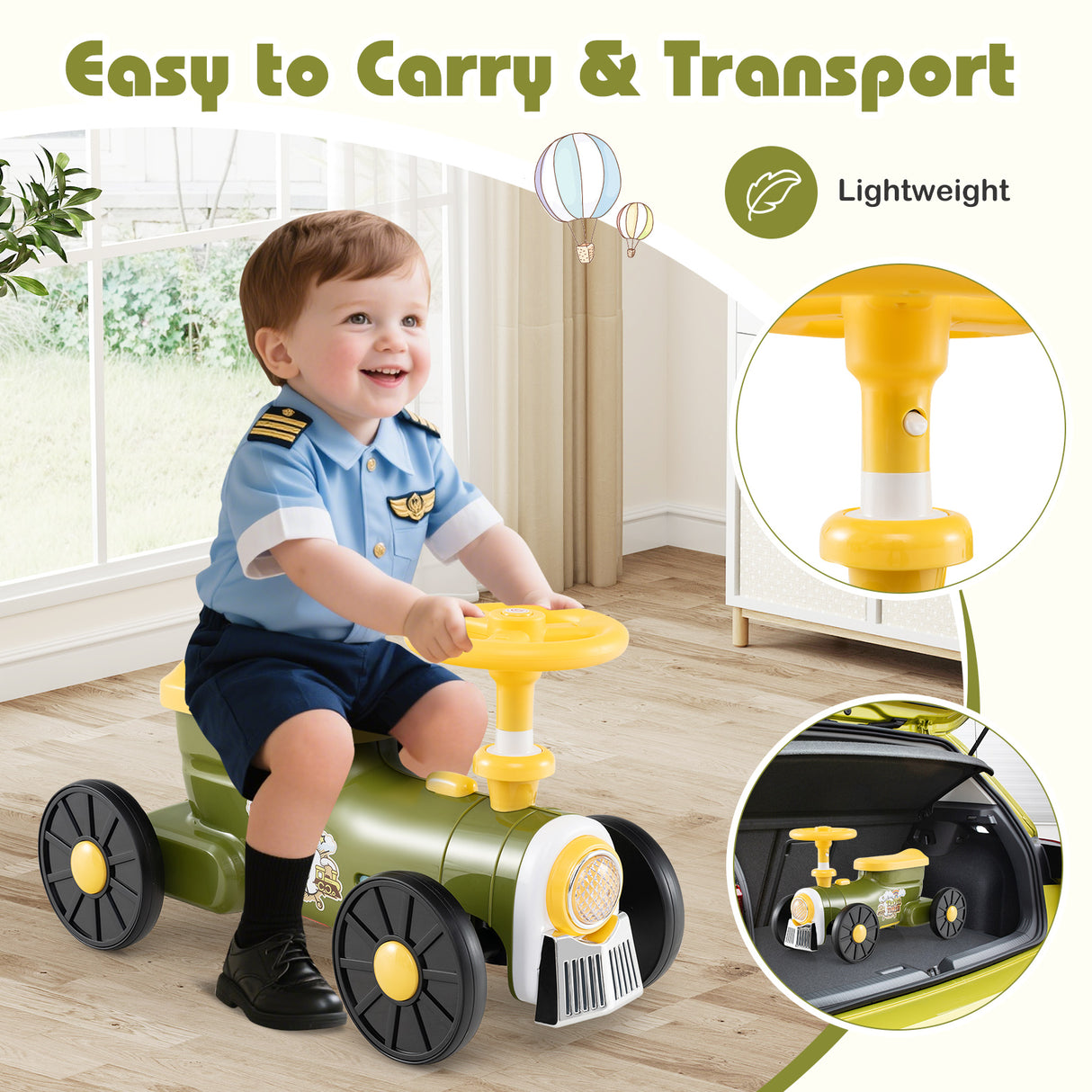Ride on Push Car, Toddler Ride Racer for Boys Girls Aged 19-36 Months
