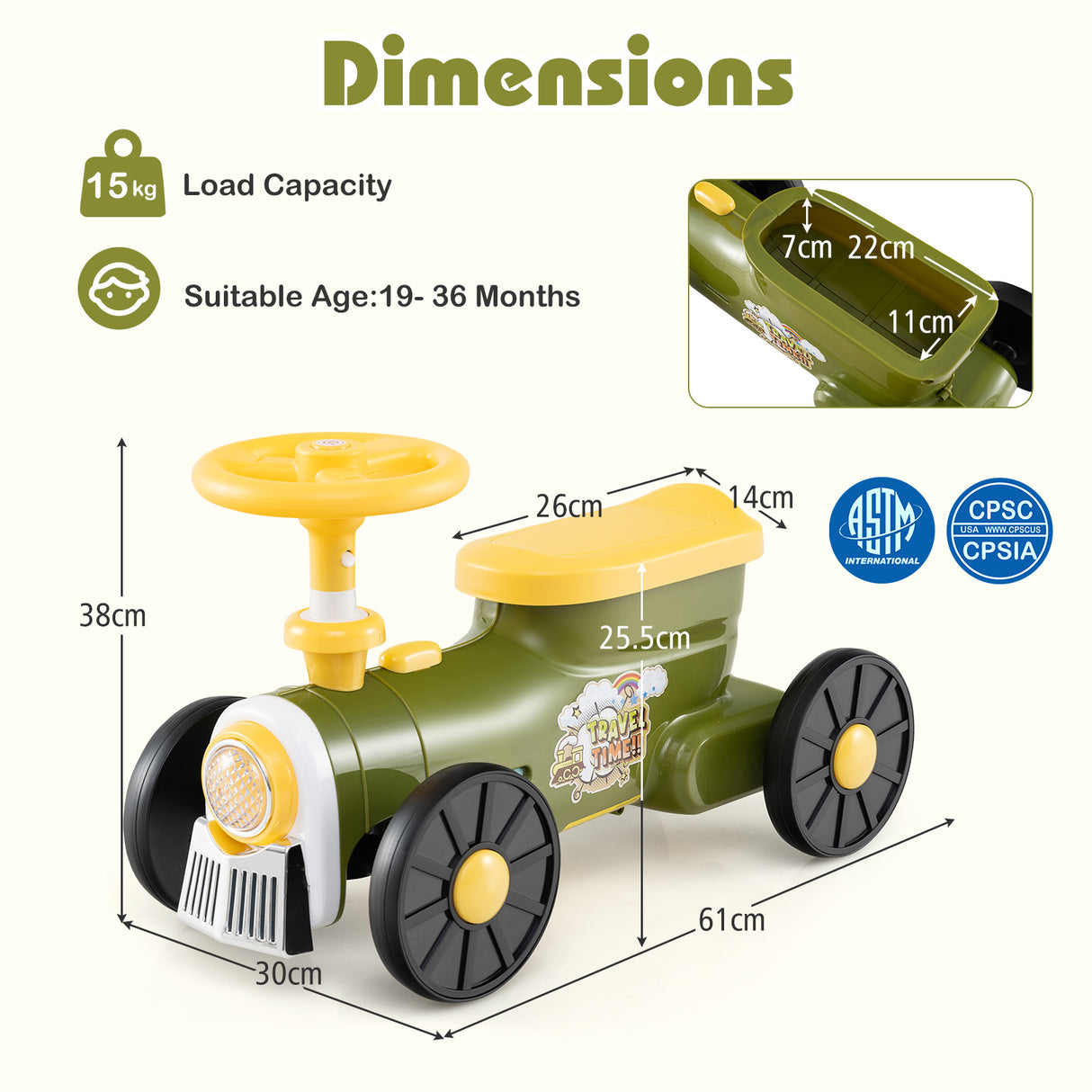 Ride on Push Car, Toddler Ride Racer for Boys Girls Aged 19-36 Months