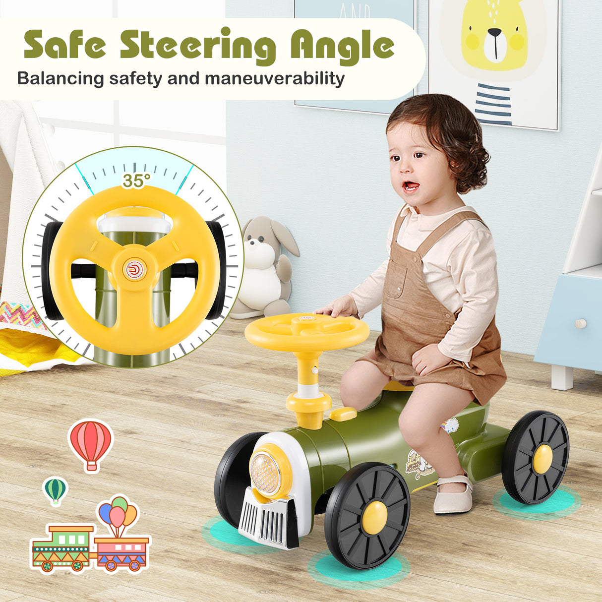 Ride on Push Car, Toddler Ride Racer for Boys Girls Aged 19-36 Months