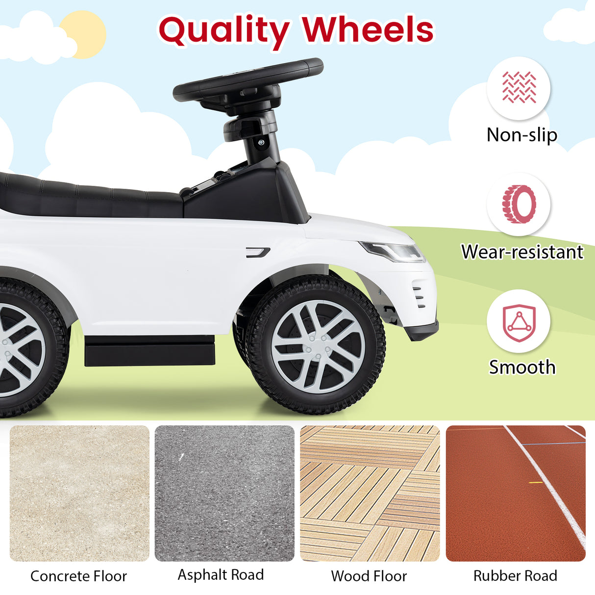 3 in 1 Push Car for Toddlers, Licensed Land Rover Discovery Ride on Toy