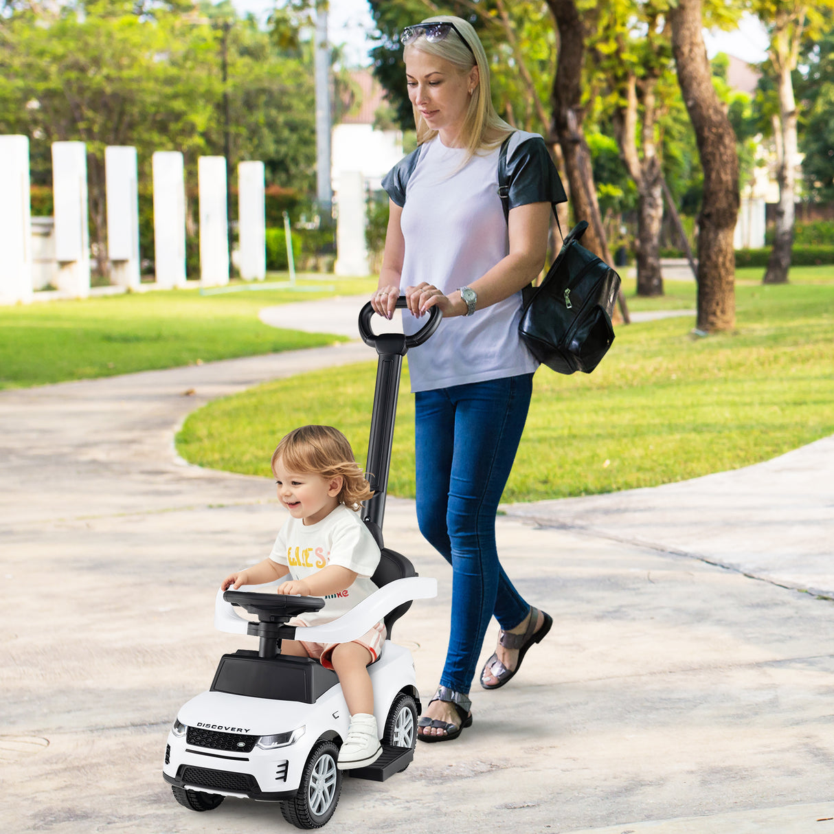 3 in 1 Push Car for Toddlers, Licensed Land Rover Discovery Ride on Toy
