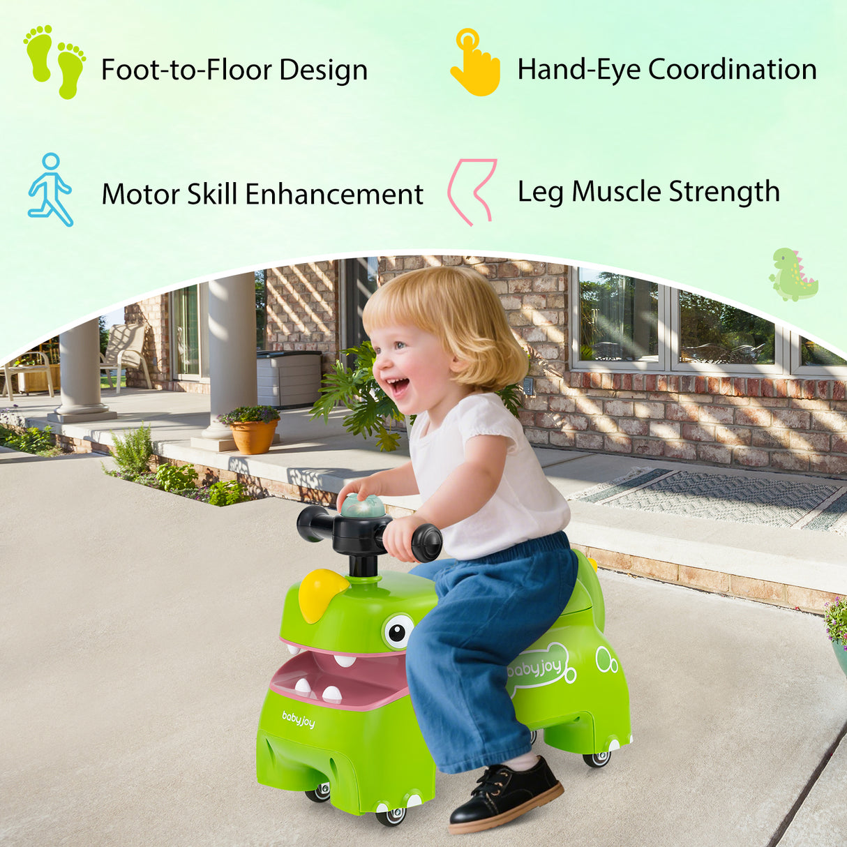 Toddler Ride on Toy, Sit to Stand Riding Racer, Gift for Boys & Girls 18+ Months Old