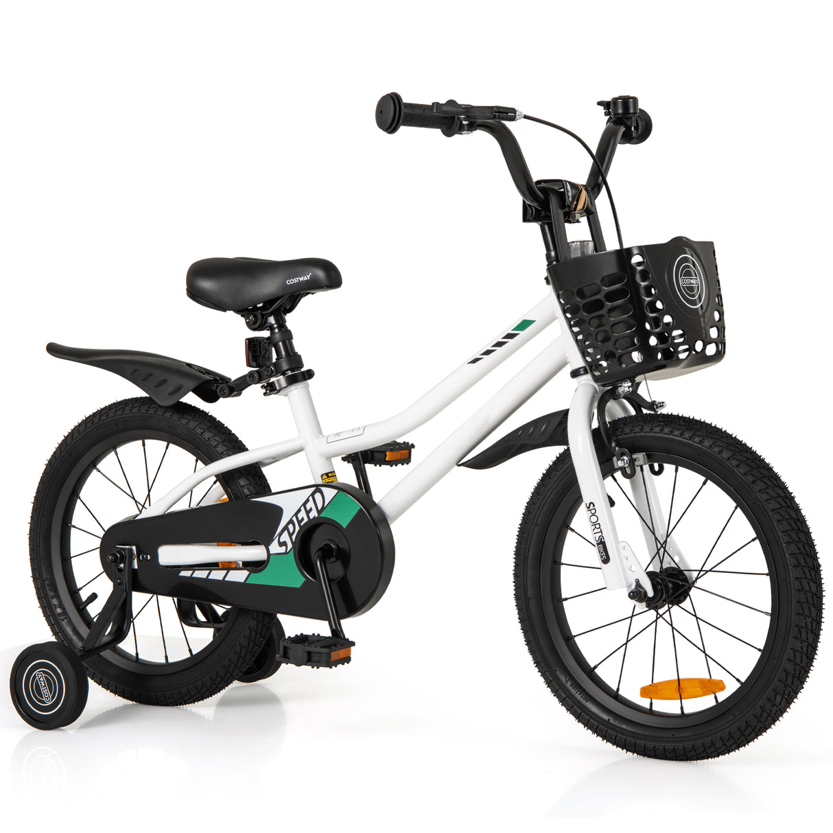 HONEY JOY Kids Bike, 14 16 18 Inch Boys Girls Bike for 3-8 Years w/Training Wheels