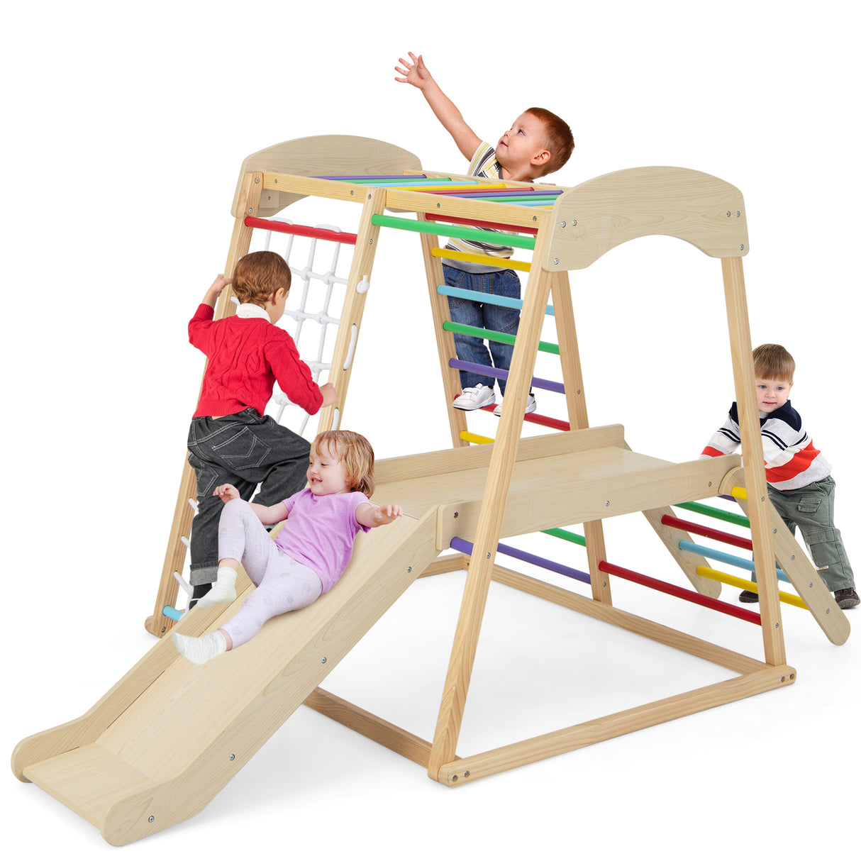 HONEY JOY 6-in-1 Indoor Jungle Gym Climber
