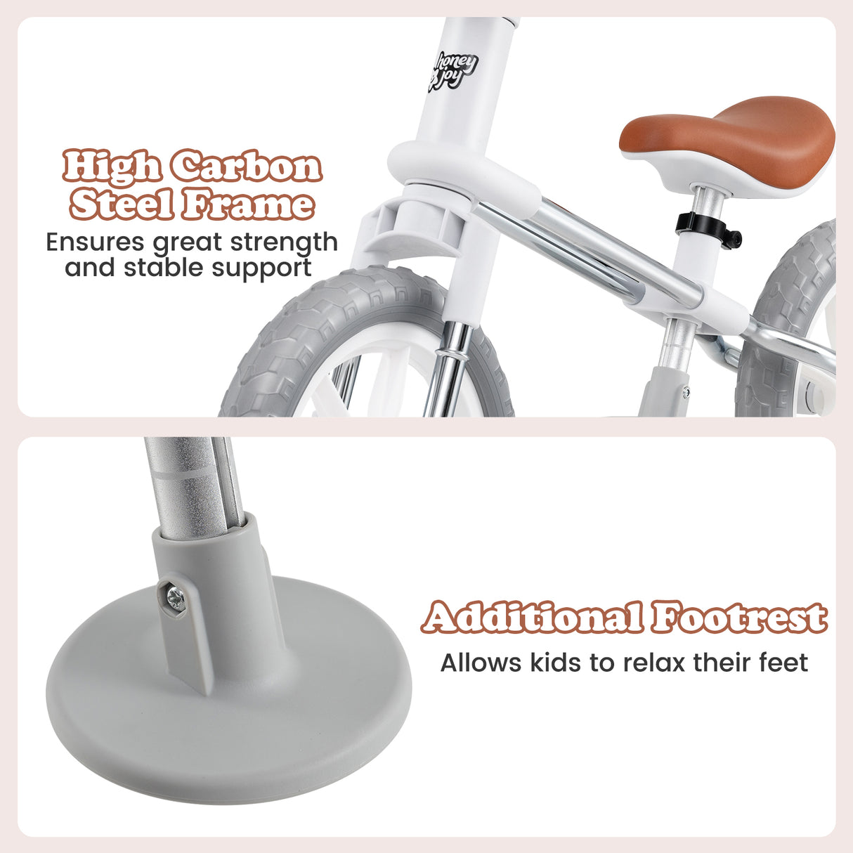 30 CM Balance Bike, 2 Wheels Children's Bicycle with Adjustable Seat