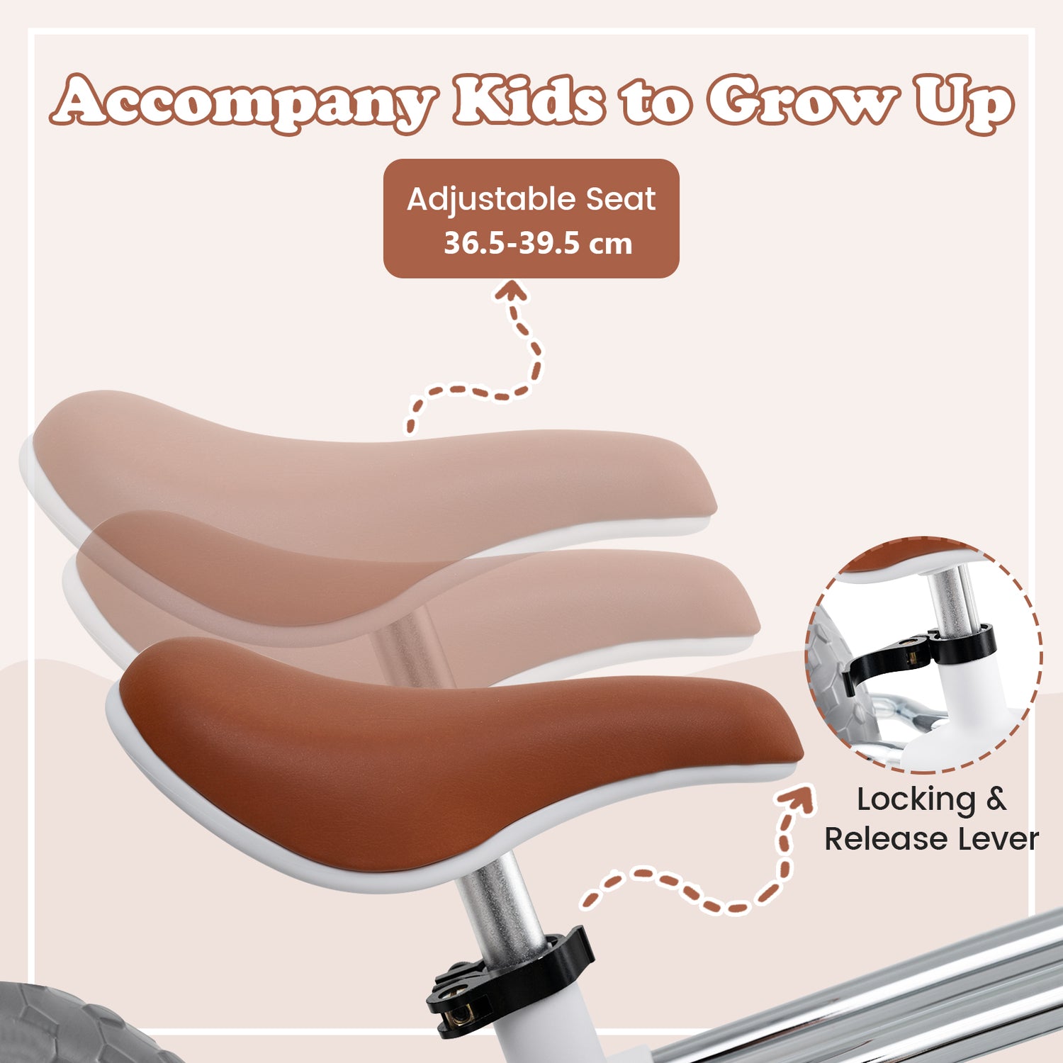 30 CM Balance Bike, 2 Wheels Children's Bicycle with Adjustable Seat