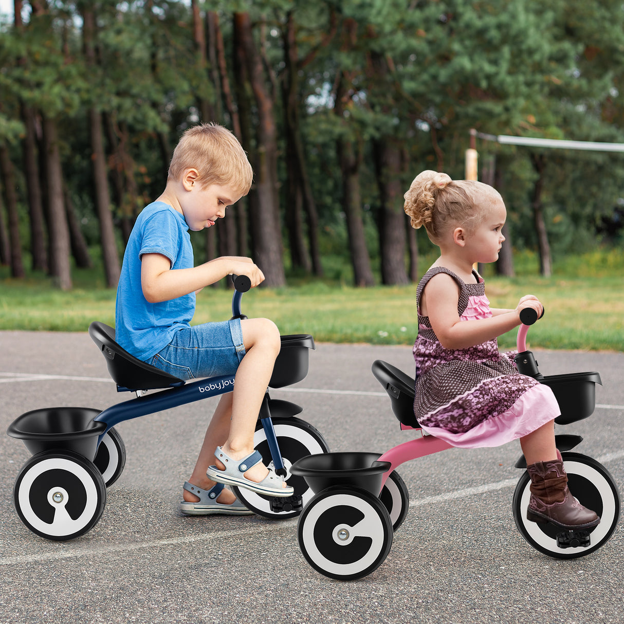 3-Wheel Toddler Bike with Heavy-Duty Carbon Steel Frame, Birthday Gift for Boys & Girls 1.5-5 Years Old